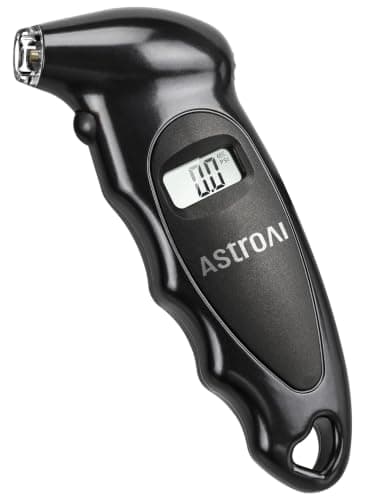 AstroAI Digital Tire Pressure Gauge 0-150PSI Calibrated to ANSI B40.7 +/-1PSI, Accurate in 0.1 Increments, Tire Repair Tools 4 Pressure Measurements for Car Truck with Backlight LCD, Black