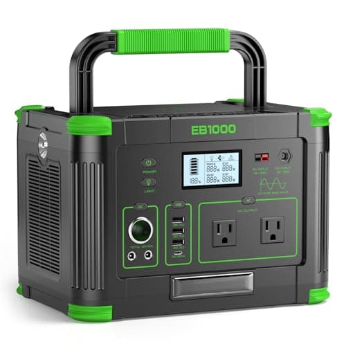 GRECELL 999Wh Portable Power Station 1000W for Outdoor & Home Backup